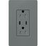 Claro 15A USB Type A&C Duplex Receptacle, Satin Finish (Slate), SCR-15-CCTR-SL