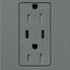 Claro 15A USB Type A&C Duplex Receptacle, Satin Finish (Slate), SCR-15-CCTR-SL