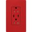 Claro 15A USB Type A&C Duplex Receptacle, Satin Finish (Signal Red), SCR-15-CCTR-SR