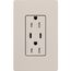 Claro 15A USB Type A&C Duplex Receptacle, Satin Finish (Taupe), SCR-15-CCTR-TP
