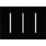 New Architectural 3-Gang Wall Plate, Fits Grafik T Controls, Glass Finish, Clear Black Glass