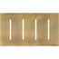 New Architectural 4-Gang Wall Plate, Fits Grafik T Controls, Metal Finish, Antique Brass