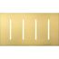 New Architectural 4-Gang Wall Plate, Fits Grafik T Controls, Metal Finish, Satin Brass