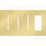 New Architectural 4-Gang Wall Plate, Fits (3) Grafik T Controls, 1 Accessory, Metal Finish, Bright Brass