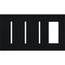 New Architectural 4-Gang Wall Plate, Fits (3) Grafik T Controls, 1 Accessory, Matte Finish, Black