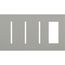 New Architectural 4-Gang Wall Plate, Fits (3) Grafik T Controls and 1 Accessory, Matte Finish, Gray