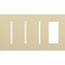 New Architectural 4-Gang Wall Plate, Fits (3) Grafik T Controls, 1 Accessory, Matte Finish, Ivory
