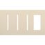 Architectural 4-Gang Wall Plate, Fits (3) Grafik T Controls, 1 Accessory, Matte Finish, Light Almond