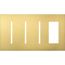 New Architectural 4-Gang Wall Plate, Fits (3) Grafik T Controls, 1 Accessory, Metal Finish, Satin Brass