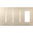 Architectural 4-Gang Wall Plate, Fits (3) Grafik T Controls, 1 Accessory, Metal Finish, Satin Nickel