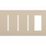 New Architectural 4-Gang Wall Plate, Fits (3) Grafik T Controls, 1 Accessory, Matte Finish, Taupe