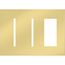 New Architectural 3-Gang Wall Plate, Fits 2 Grafik T Controls, 1 Accessory, Metal Finish, Bright Brass