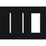 New Architectural 3-Gang Wall Plate, Fits 2 Grafik T Controls and 1 Accessory, Matte Finish, Black