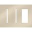 New Architectural 3-Gang Wall Plate, Fits 2 Grafik T Controls, 1 Accessory, Metal Finish, Bright Nickel