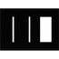 Architectural 3-Gang Wall Plate, Fits 2 Grafik T Controls, 1 Accessory, Glass Finish, Clear Black Glass