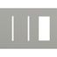 New Architectural 3-Gang Wall Plate, Fits 2 Grafik T Controls and 1 Accessory, Matte Finish, Gray