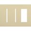 New Architectural 3-Gang Wall Plate, Fits 2 Grafik T Controls and 1 Accessory, Matte Finish, Ivory