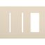 New Architectural 3-Gang Wall Plate, Fits 2 Grafik T Controls, 1 Accessory, Matte Finish, Light Almond