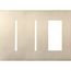 New Architectural 3-Gang Wall Plate, Fits 2 Grafik T Controls, 1 Accessory, Metal Finish, Satin Nickel