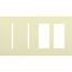 New Architectural 4-Gang Wall Plate, Fits 2 Grafik T Controls and 2 Accessory, Matte Finish, Almond