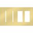 New Architectural 4-Gang Wall Plate, Fits 2 Grafik T Controls, 2 Accessory, Metal Finish, Bright Brass