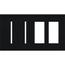 New Architectural 4-Gang Wall Plate, Fits 2 Grafik T Controls and 2 Accessory, Matte Finish, Black