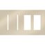 New Architectural 4-Gang Wall Plate, Fits 2 Grafik T Controls, 2 Accessory, Metal Finish, Bright Nickel