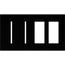 Architectural 4-Gang Wall Plate, Fits 2 Grafik T Controls, 2 Accessory, Glass Finish, Clear Black Glass