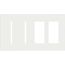 Architectural 4-Gang Wall Plate, Fits 2 Grafik T Controls, 2 Accessory, Glass Finish, Clear White Glass