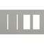 New Architectural 4-Gang Wall Plate, Fits 2 Grafik T Controls and 2 Accessory, Matte Finish, Gray