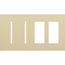 New Architectural 4-Gang Wall Plate, Fits 2 Grafik T Controls and 2 Accessory, Matte Finish, Ivory
