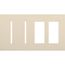 New Architectural 4-Gang Wall Plate, Fits 2 Grafik T Controls, 2 Accessory, Matte Finish, Light Almond