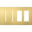New Architectural 4-Gang Wall Plate, Fits 2 Grafik T Controls, 2 Accessory, Metal Finish, Satin Brass