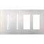 New Architectural 4-Gang Wall Plate, Fits 2 Grafik T Controls, 2 Accessory, Metal Finish, Satin Chrome