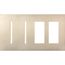 New Architectural 4-Gang Wall Plate, Fits 2 Grafik T Controls, 2 Accessory, Metal Finish, Satin Nickel