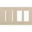 New Architectural 4-Gang Wall Plate, Fits 2 Grafik T Controls and 2 Accessory, Matte Finish, Taupe