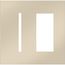 New Architectural 2-Gang Wall Plate, Fits 1 Grafik T Controls, 1 Accessory, Metal Finish, Bright Nickel