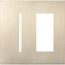 New Architectural 2-Gang Wall Plate, Fits 1 Grafik T Controls, 1 Accessory, Metal Finish, Satin Nickel