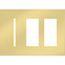 New Architectural 3-Gang Wall Plate, Fits 1 Grafik T Control, 2 Accessory, Metal Finish, Bright Brass