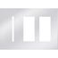 New Architectural 3-Gang Wall Plate, Fits 1 Grafik T Control, 2 Accessory, Metal Finish, Bright Chrome