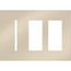 New Architectural 3-Gang Wall Plate, Fits 1 Grafik T Control, 2 Accessory, Metal Finish, Bright Nickel