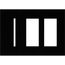 Architectural 3-Gang Wall Plate, Fits 1 Grafik T Control, 2 Accessory, Glass Finish, Clear Black Glass