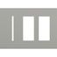 New Architectural 3-Gang Wall Plate, Fits 1 Grafik T Control and 2 Accessory, Matte Finish, Gray