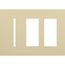 New Architectural 3-Gang Wall Plate, Fits 1 Grafik T Control and 2 Accessory, Matte Finish, Ivory