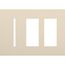 New Architectural 3-Gang Wall Plate, Fits 1 Grafik T Control, 2 Accessory, Matte Finish, Light Almond