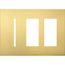New Architectural 3-Gang Wall Plate, Fits 1 Grafik T Control, 2 Accessory, Metal Finish, Satin Brass
