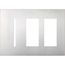 New Architectural 3-Gang Wall Plate, Fits 1 Grafik T Control, 2 Accessory, Metal Finish, Satin Chrome