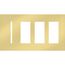 New Architectural 4-Gang Wall Plate, Fits 1 Grafik T Control, (3) Accessory, Metal Finish, Bright Brass