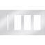 Architectural 4-Gang Wall Plate, Fits 1 Grafik T Control, (3) Accessory, Metal Finish, Bright Chrome