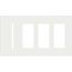 Architectural 4-Gang Wall Plate, Fits 1 Grafik T Control, (3) Accessory, Glass Finish, Clear White Glass